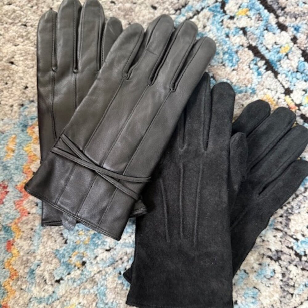 Two Pair Women's Leather Gloves - Size M - NWOT